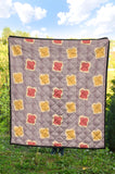 Bread Toast Pattern Print Design 05 Premium Quilt