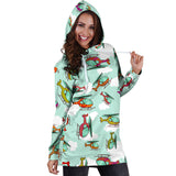 Helicopter Design Pattern Women'S Hoodie Dress