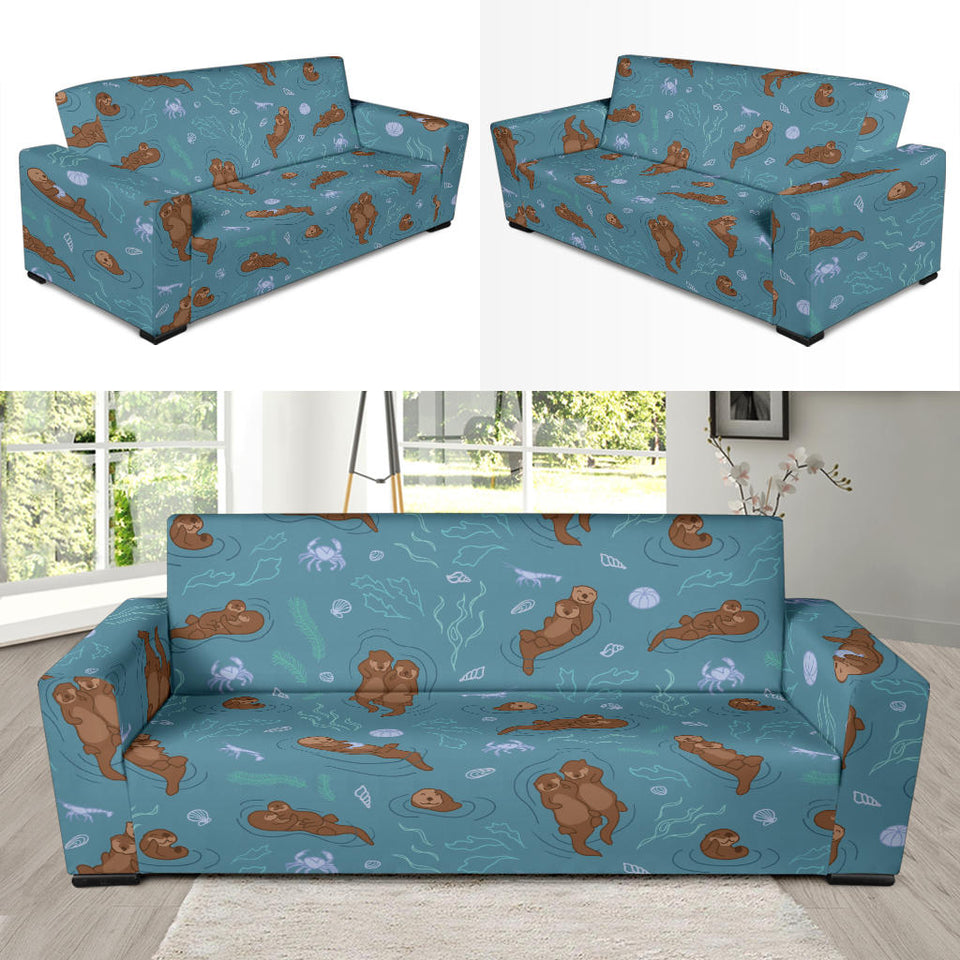 Sea Otters Pattern Sofa Slipcover