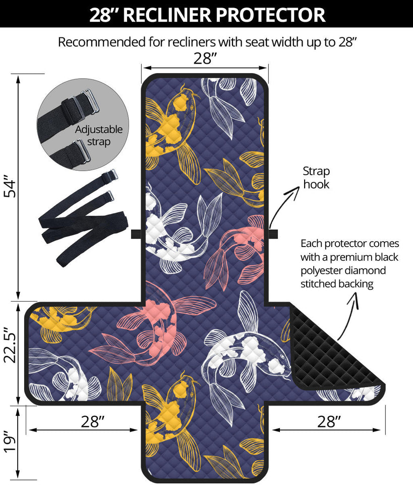 Koi Fish Carp Fish pattern Recliner Cover Protector