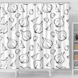 Garlic Pattern Black White Shower Curtain Fulfilled In US