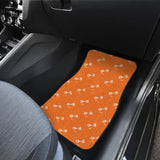 Engine Piston Orange Background Pattern Print Design 05 Front and Back Car Mats
