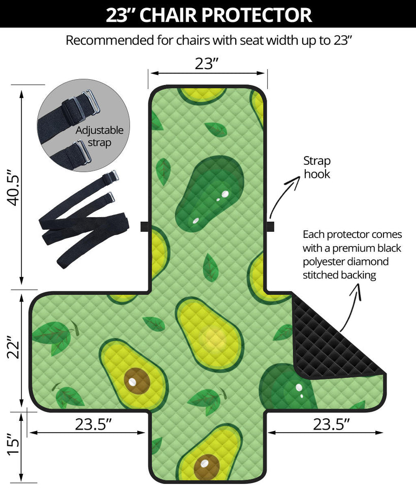 Avocado pattern green background Chair Cover Protector