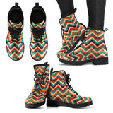Zigzag  Chevron Colorful Pattern Leather Boots