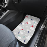 Airplane Cloud Grey Background Front And Back Car Mats