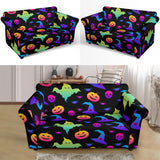 Colorful Halloween Background Loveseat Couch Slipcover
