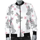 Watercolor Cute Rabbit Pattern Men'S Bomber Jacket