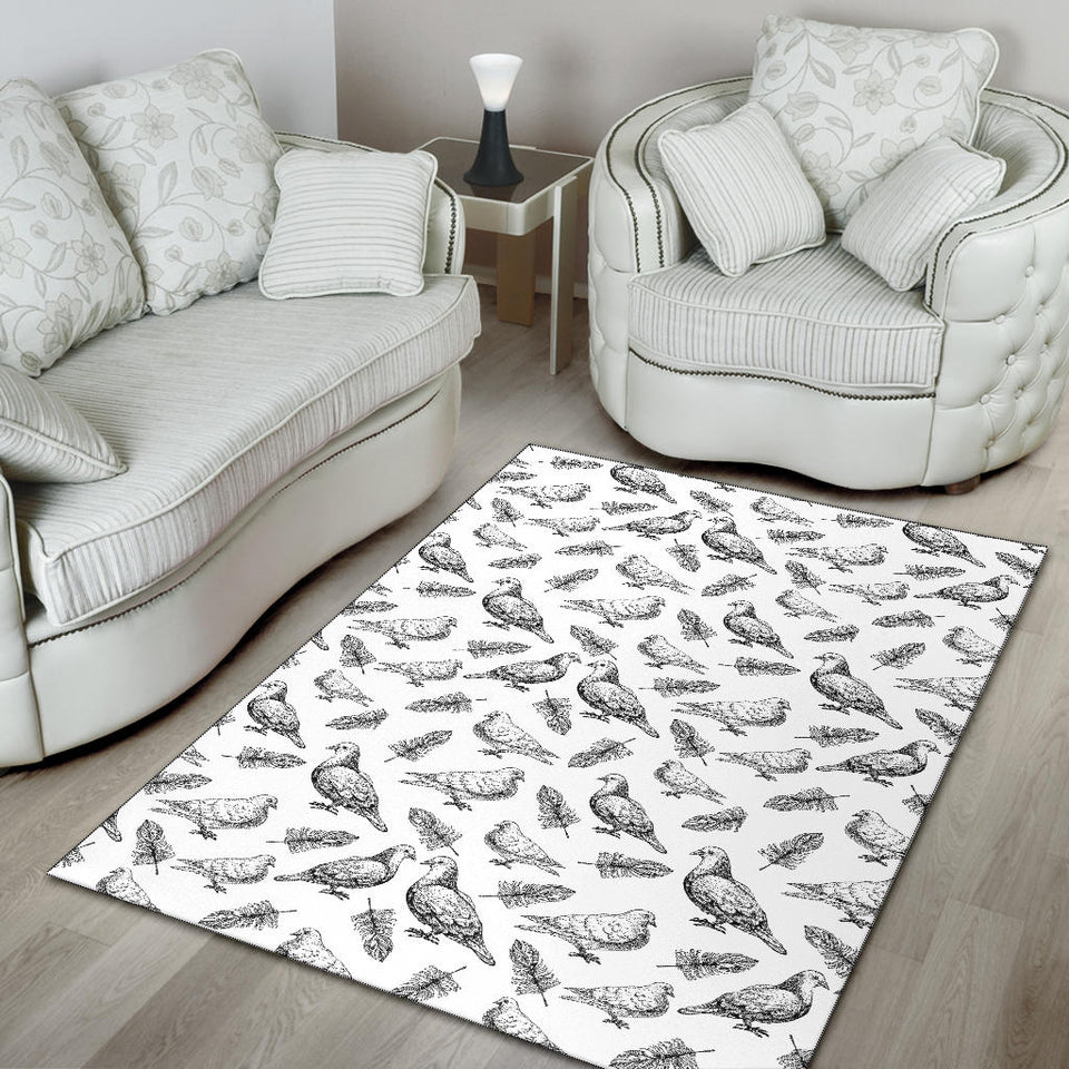 Pigeon Pattern Print Design 05 Area Rug