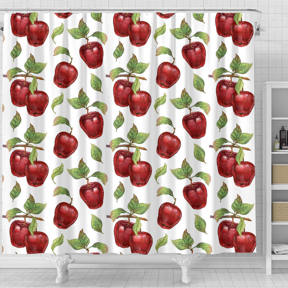 Red Apples Pattern Shower Curtain Fulfilled In US