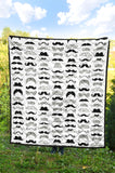 Mustache Beard Pattern Print Design 04 Premium Quilt
