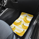 Banana Pattern Blackground Front And Back Car Mats