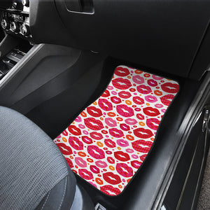 Lips Pattern Print Design 01 Front and Back Car Mats