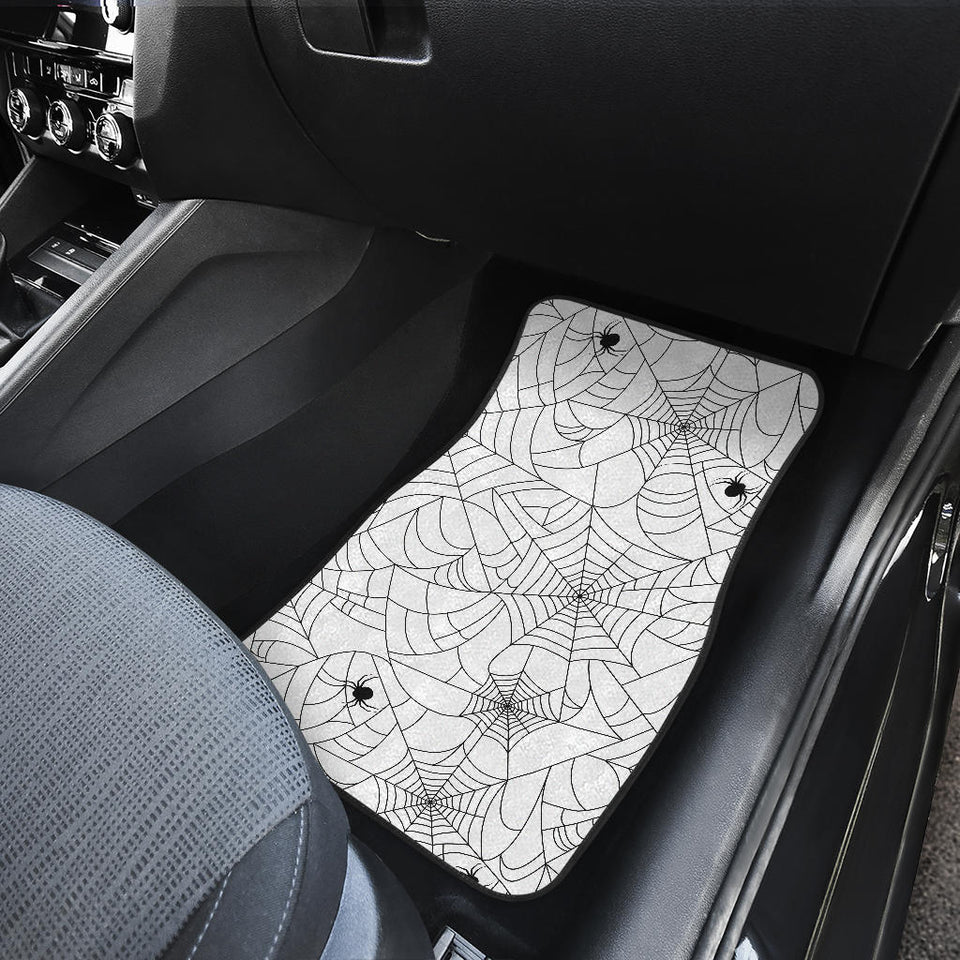 Spider Web Cobweb Pattern White Background Front And Back Car Mats