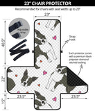 Boston terrier dog hearts vector pattern Chair Cover Protector