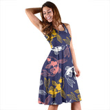Koi Fish Carp Fish Pattern Sleeveless Midi Dress