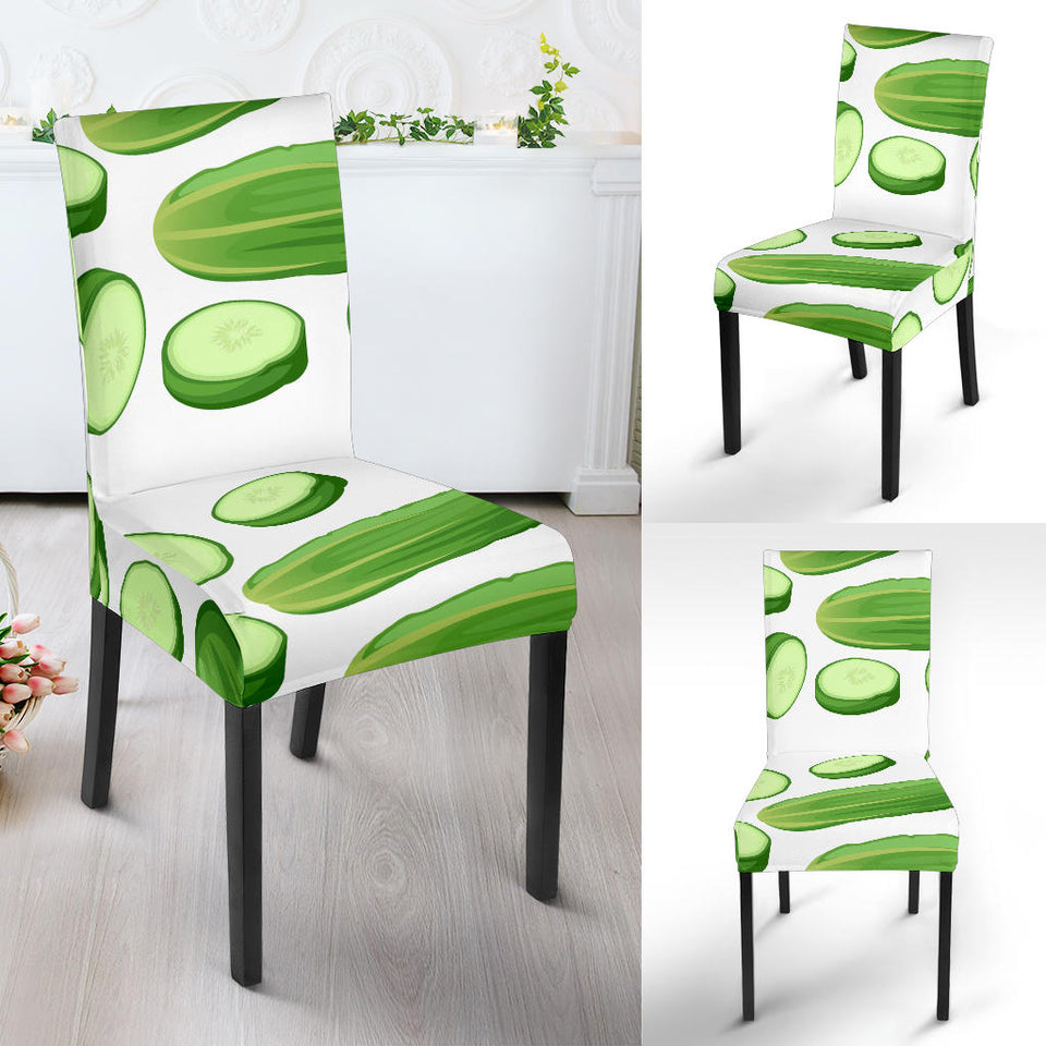Cucumber Whole Slices Pattern Dining Chair Slipcover