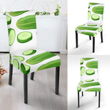 Cucumber Whole Slices Pattern Dining Chair Slipcover