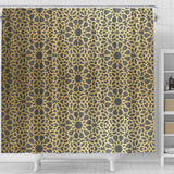 Arabic Star Gold Pattern Shower Curtain Fulfilled In US