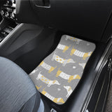 Cute Dachshund Dog Pattern Front And Back Car Mats