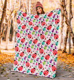 Ladybug Pattern Print Design 03 Premium Blanket