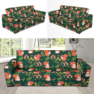 Squirrel Pattern Print Design 03  Sofa Slipcover