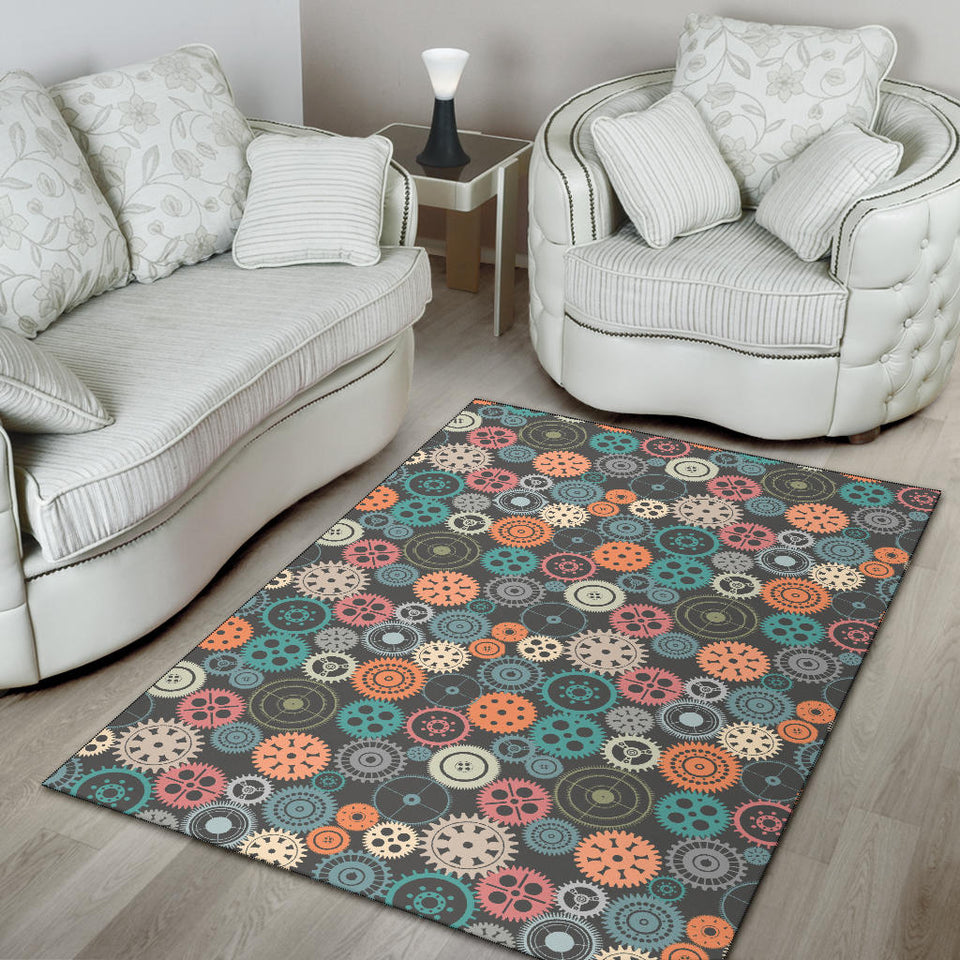 Gear Pattern Print Design 05 Area Rug