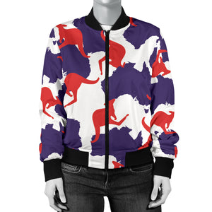 Kangaroo Australian Pattern Women'S Bomber Jacket