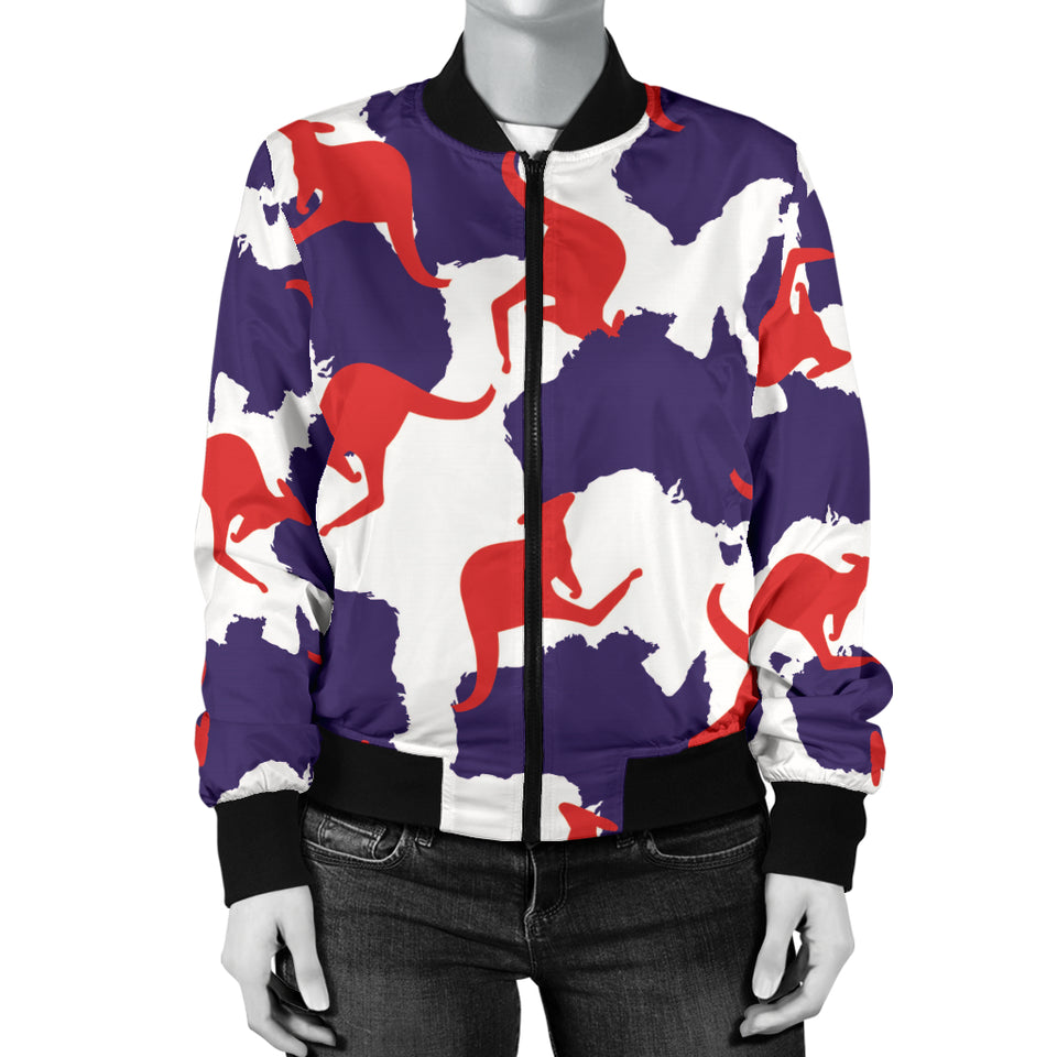 Kangaroo Australian Pattern Women'S Bomber Jacket