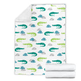 Watercolor Crocodile Pattern Premium Blanket