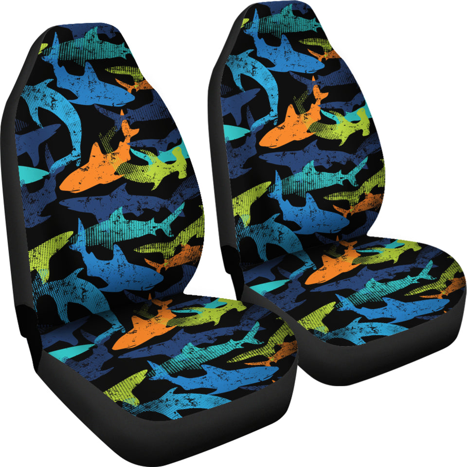 Colorful Shark  Universal Fit Car Seat Covers
