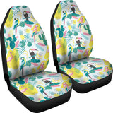 Cute Parrot Toucan Flamingo Cactus Exotic Leaves Pattern  Universal Fit Car Seat Covers