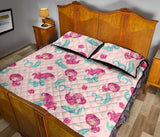Cute little mermaid pattern Quilt Bed Set