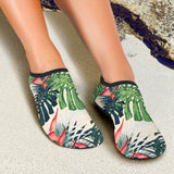 Heliconia Flowers, Palm And Monstera Leaves Aqua Shoes