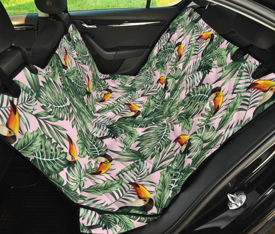 Toucan Tropical Green Jungle Palm Pattern Dog Car Seat Covers