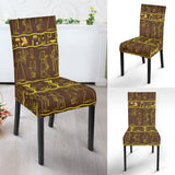 Egypt Hieroglyphics Pattern Print Design 03 Dining Chair Slipcover