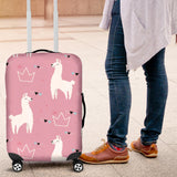 Llama Alpaca Pink Background Luggage Covers