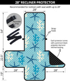 Blue starfish coral reef pattern Recliner Cover Protector