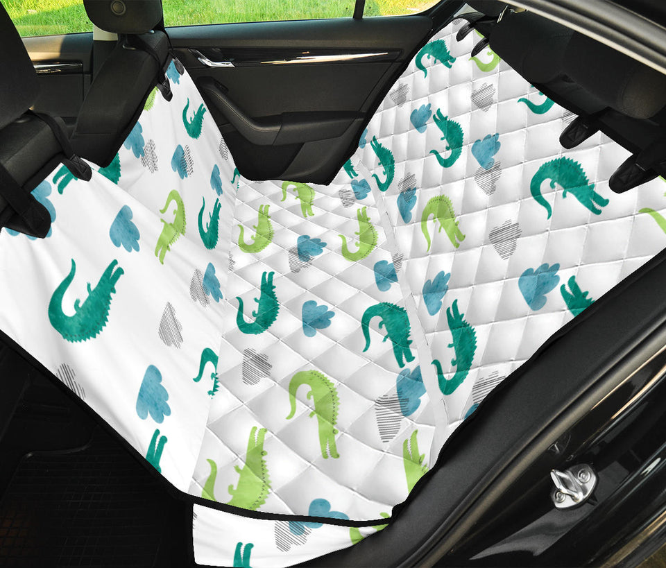 Watercolor Crocodile Pattern Dog Car Seat Covers