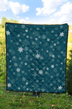 Snowflake Pattern Dark Background Premium Quilt