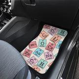 Chemistry Periodic Table Pattern Print Design 02 Front and Back Car Mats