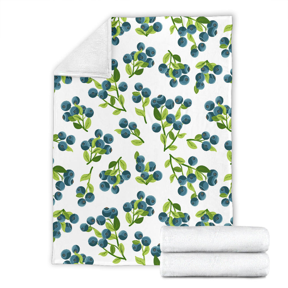 Blueberry White Background Premium Blanket