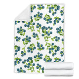 Blueberry White Background Premium Blanket