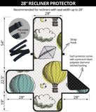 Hot Air Balloon Bird Cloud Pattern Recliner Cover Protector