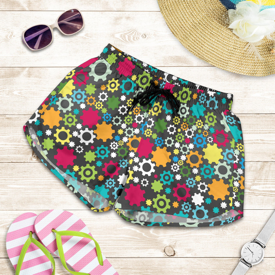 Gear Pattern Print Design 03 Women Shorts