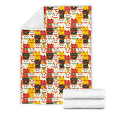 Colorful Maneki Neko Lucky Cat Pattern Premium Blanket