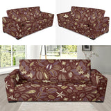 Coffee Bean Flower Pattern Sofa Slipcover