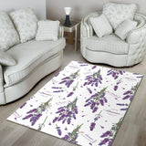 Lavender Flower Design Pattern Area Rug