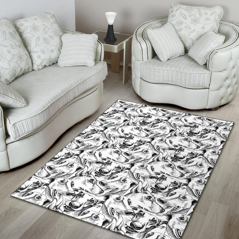 Greyhound Pattern Print Design 01 Area Rug