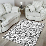Greyhound Pattern Print Design 01 Area Rug