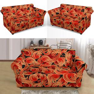 Fire Flame Pattern Loveseat Couch Slipcover